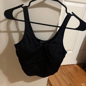 Black longline sports bra
